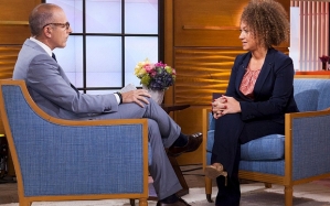 NBC handout shows Dolezal being interviewed by Lauer on the NBC News "TODAY" show in New York